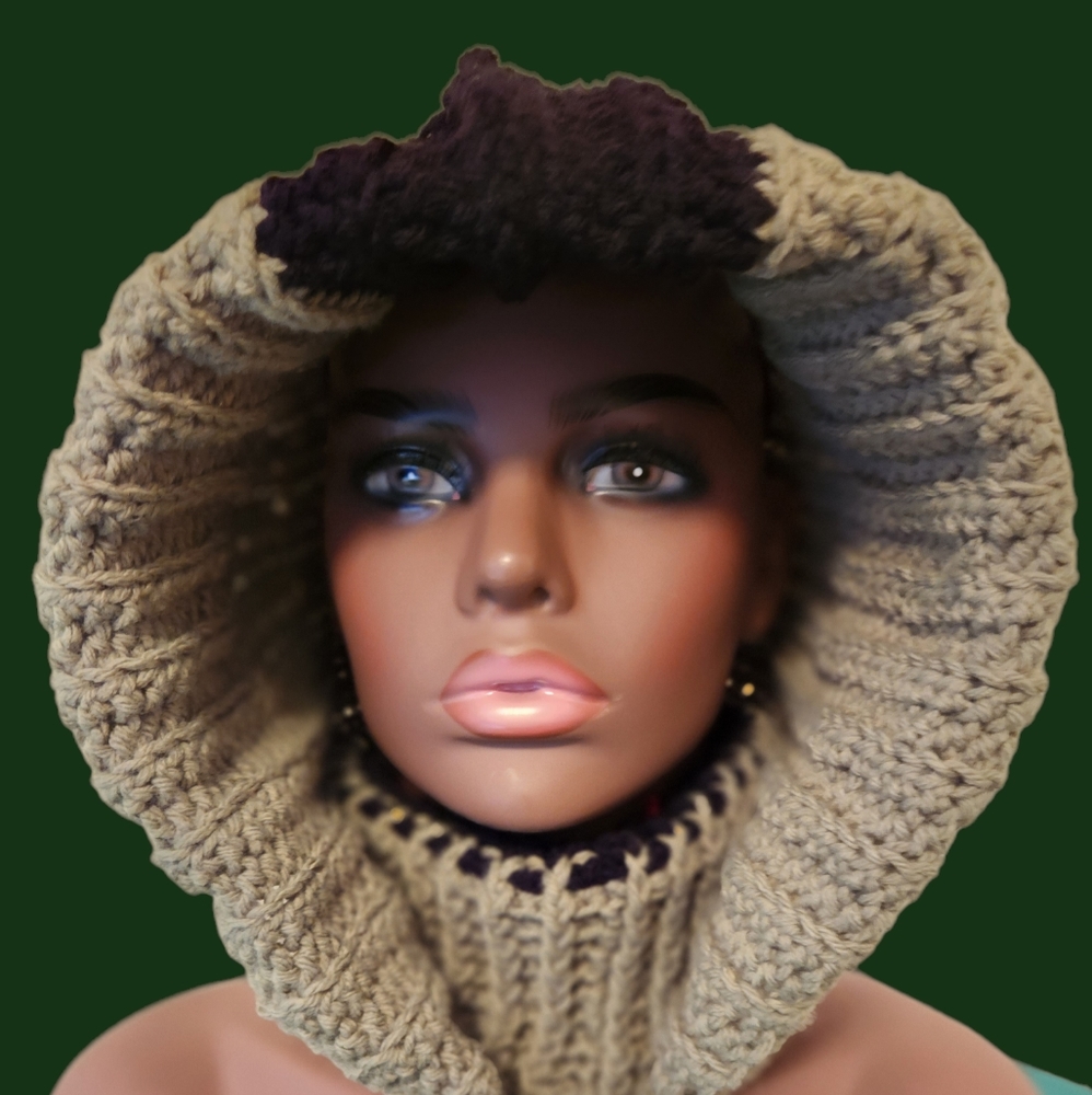 Crochet Turtleneck Hoodie